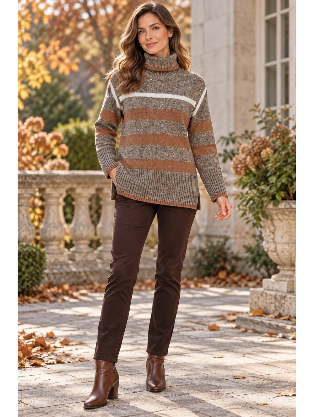 Maria Bellentani Italy Striped Alpaca Blend Knit Sweater Small